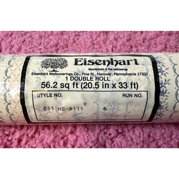 EISENHART Vtg Wallcovering Prepasted Wallpaper FLORAL 1 Double Roll 56.2‎ Sq Ft. - Picture 5 of 6